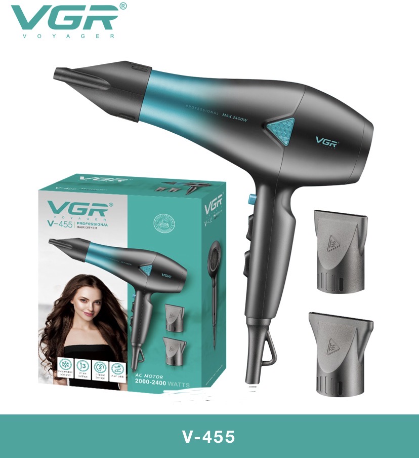 VGR-V455 حالت دهنده ی مو سشوار وی جی ار